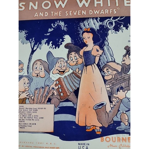 1937 Whistle While You Work Sheet Music Snow White and the 7 Dwarfs Walt Disney - Picture 3 of 8